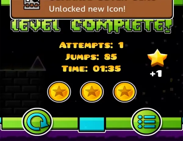 Geometry Dash Meltdown practice and coins