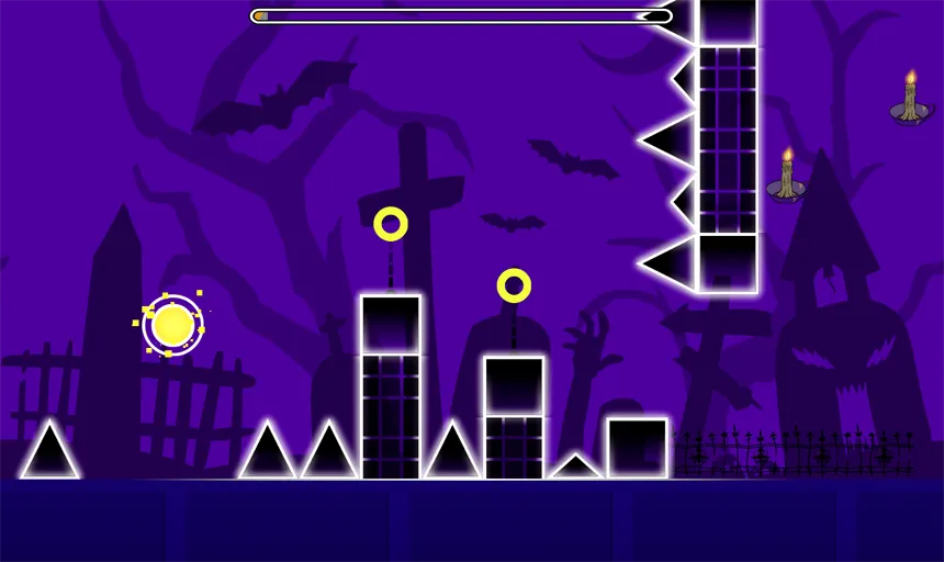Spooky Dash jumping past obstacles